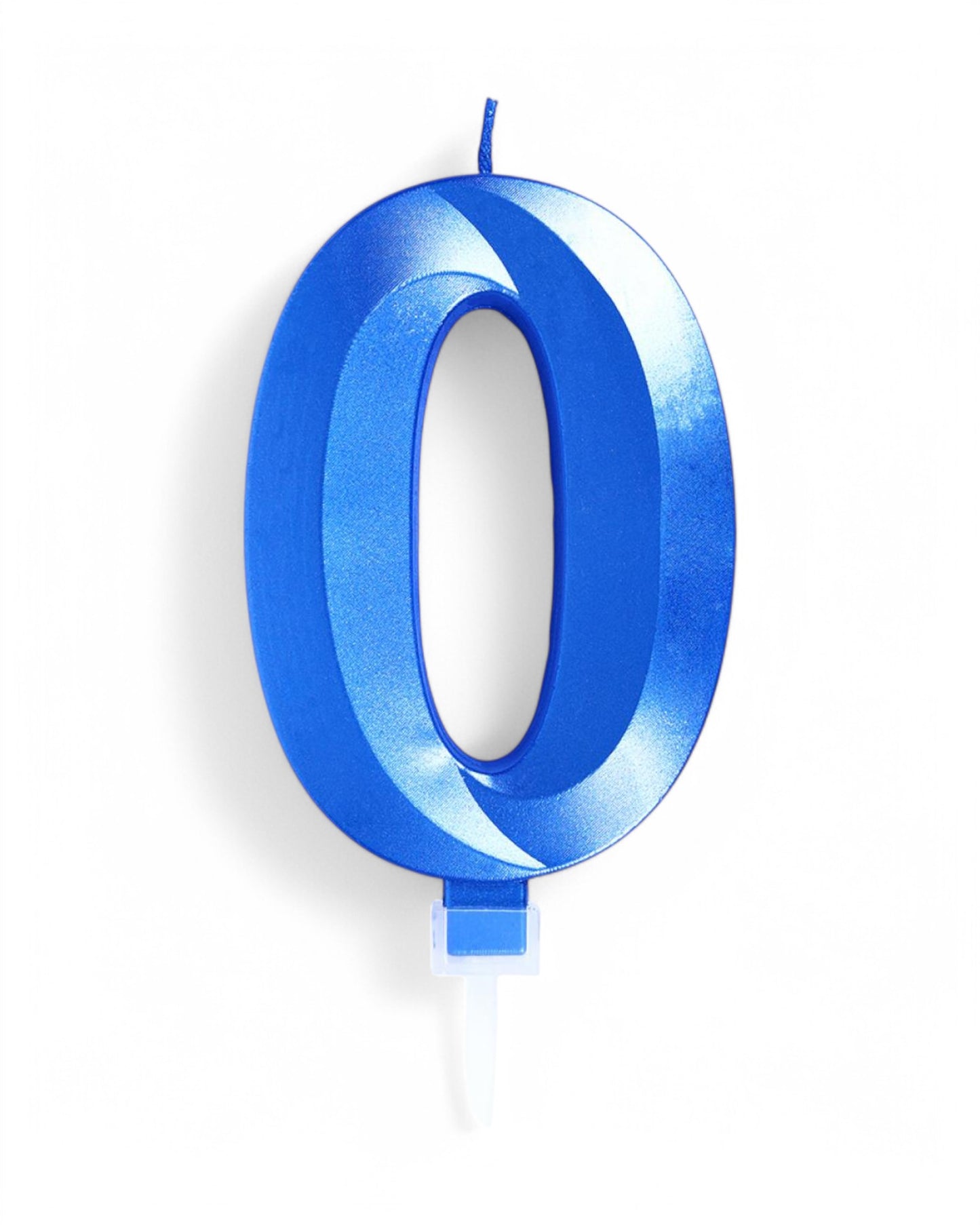 Candeline Numerali | 0-9 | Luxury Chrome | Blu | 12 Cm