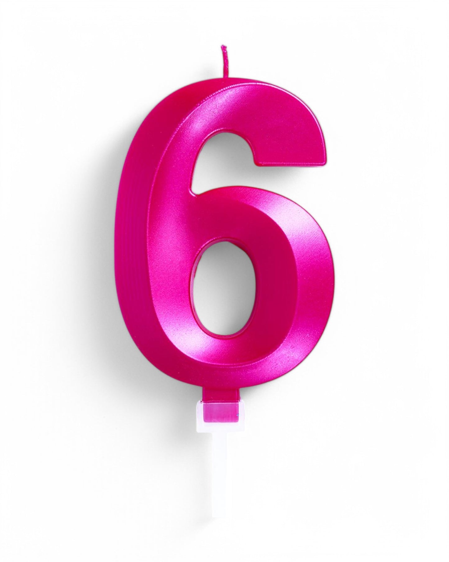 Candeline Numerali | 0-9 | Luxury Chrome | Fuxia | 12 Cm