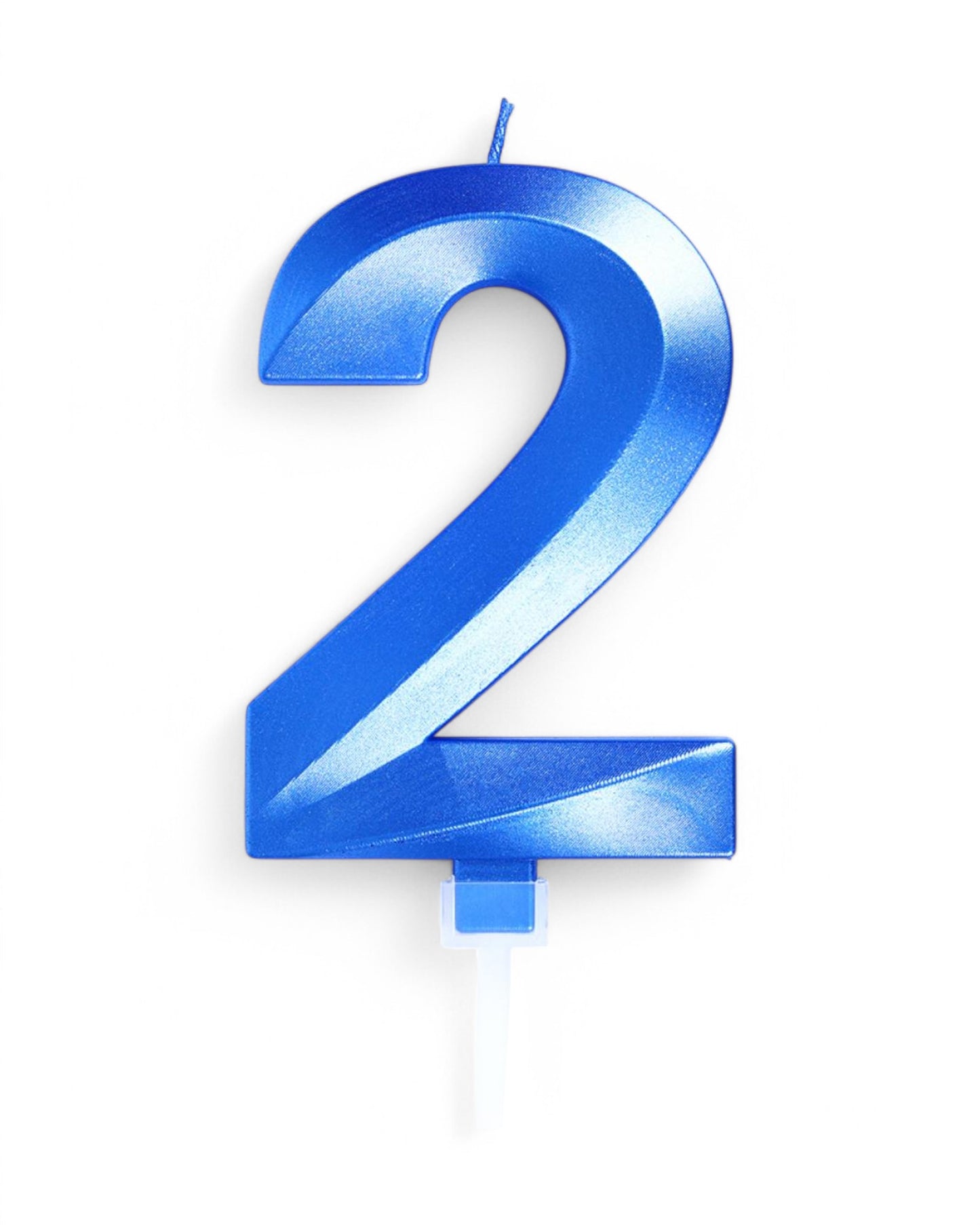 Candeline Numerali | 0-9 | Luxury Chrome | Blu | 12 Cm
