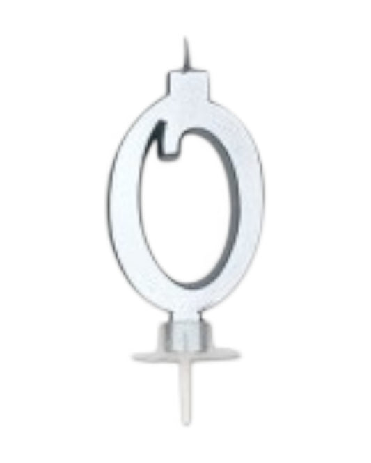 Candeline Numerali | 0-9 | Italic | Argento | 10 Cm