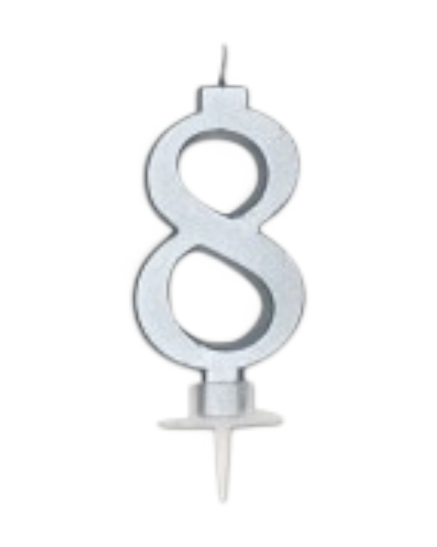 Candeline Numerali | 0-9 | Italic | Argento | 10 Cm