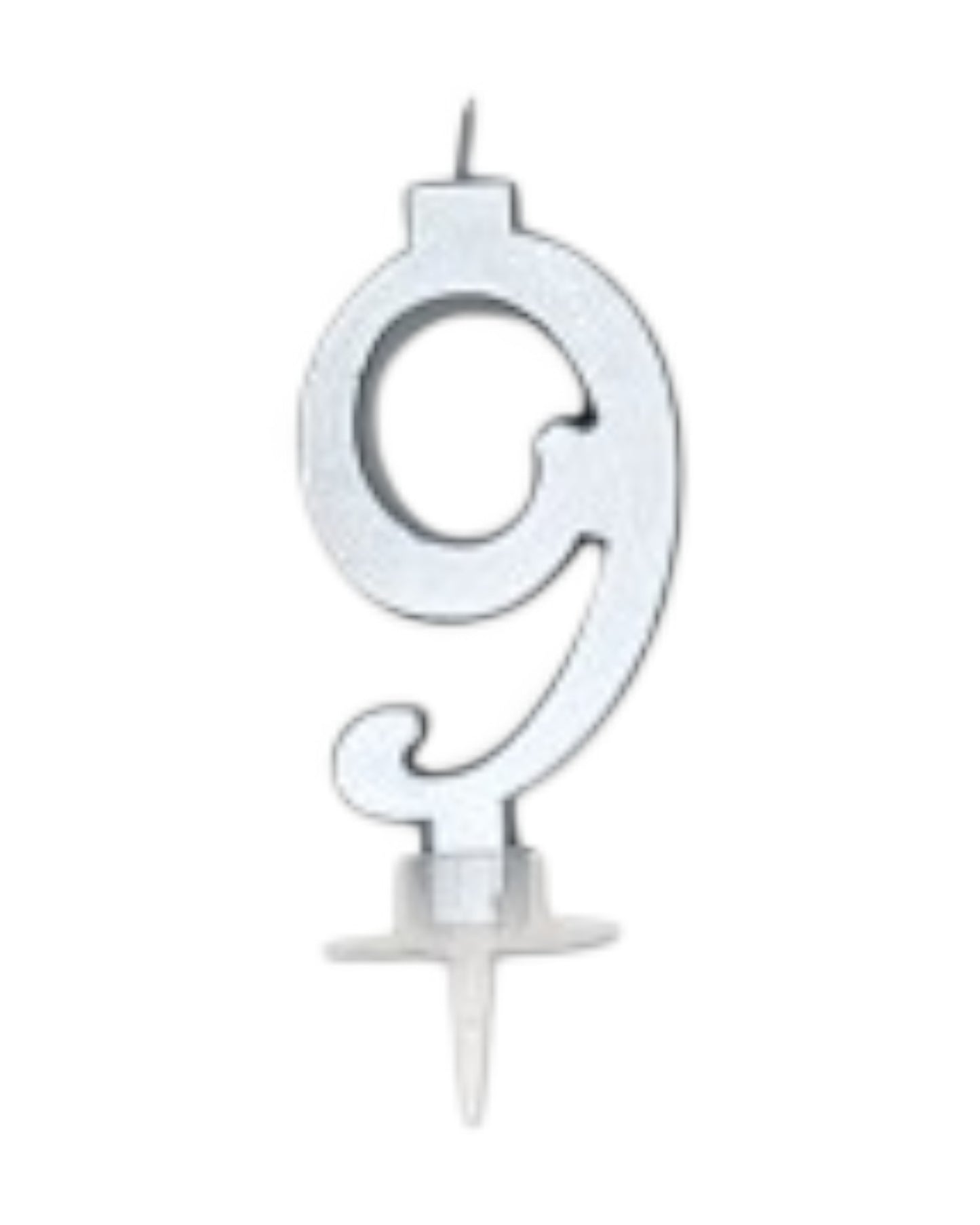 Candeline Numerali | 0-9 | Italic | Argento | 10 Cm
