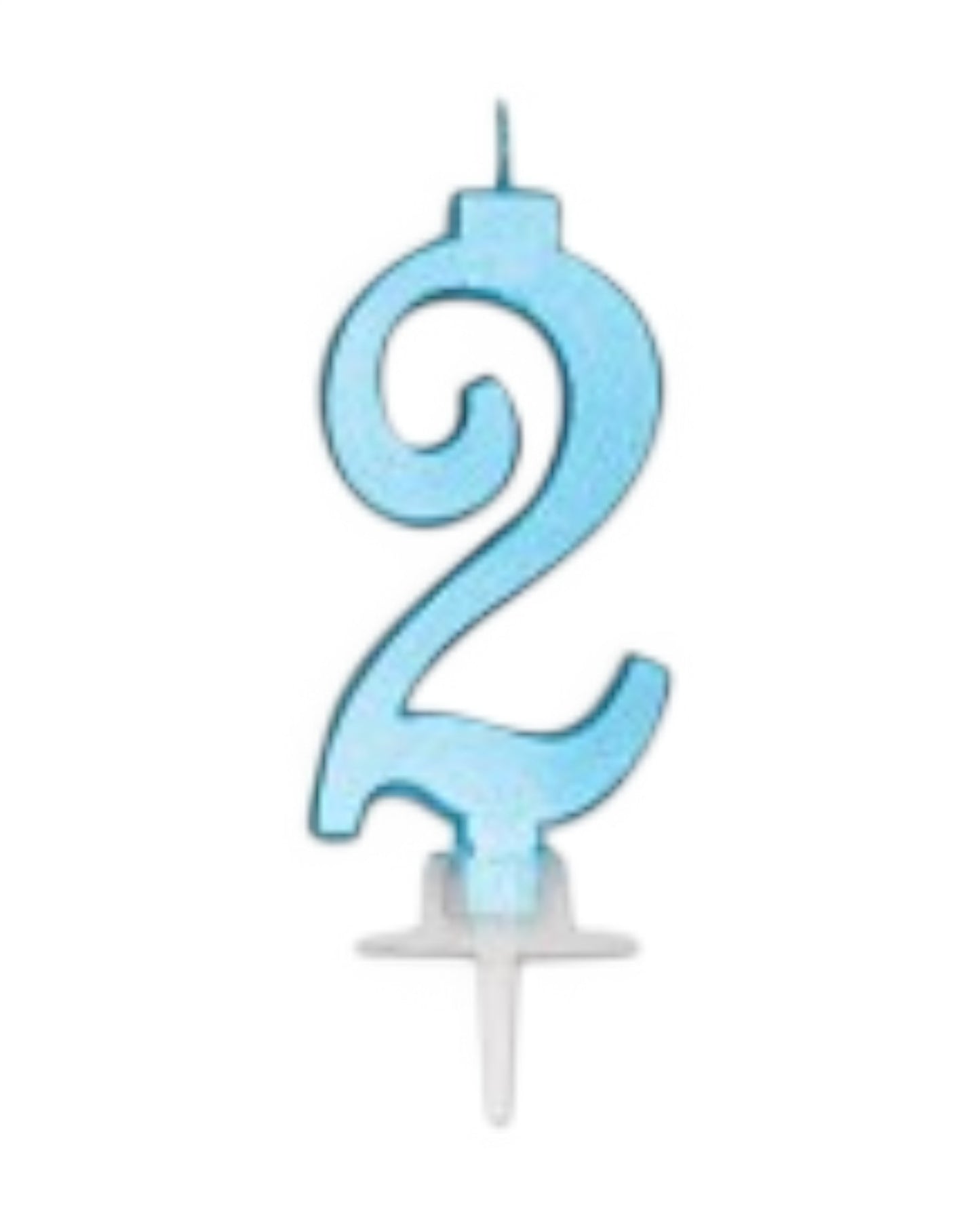 Candeline Numerali | 0-9 | Italic | Celeste Metal | 10 Cm