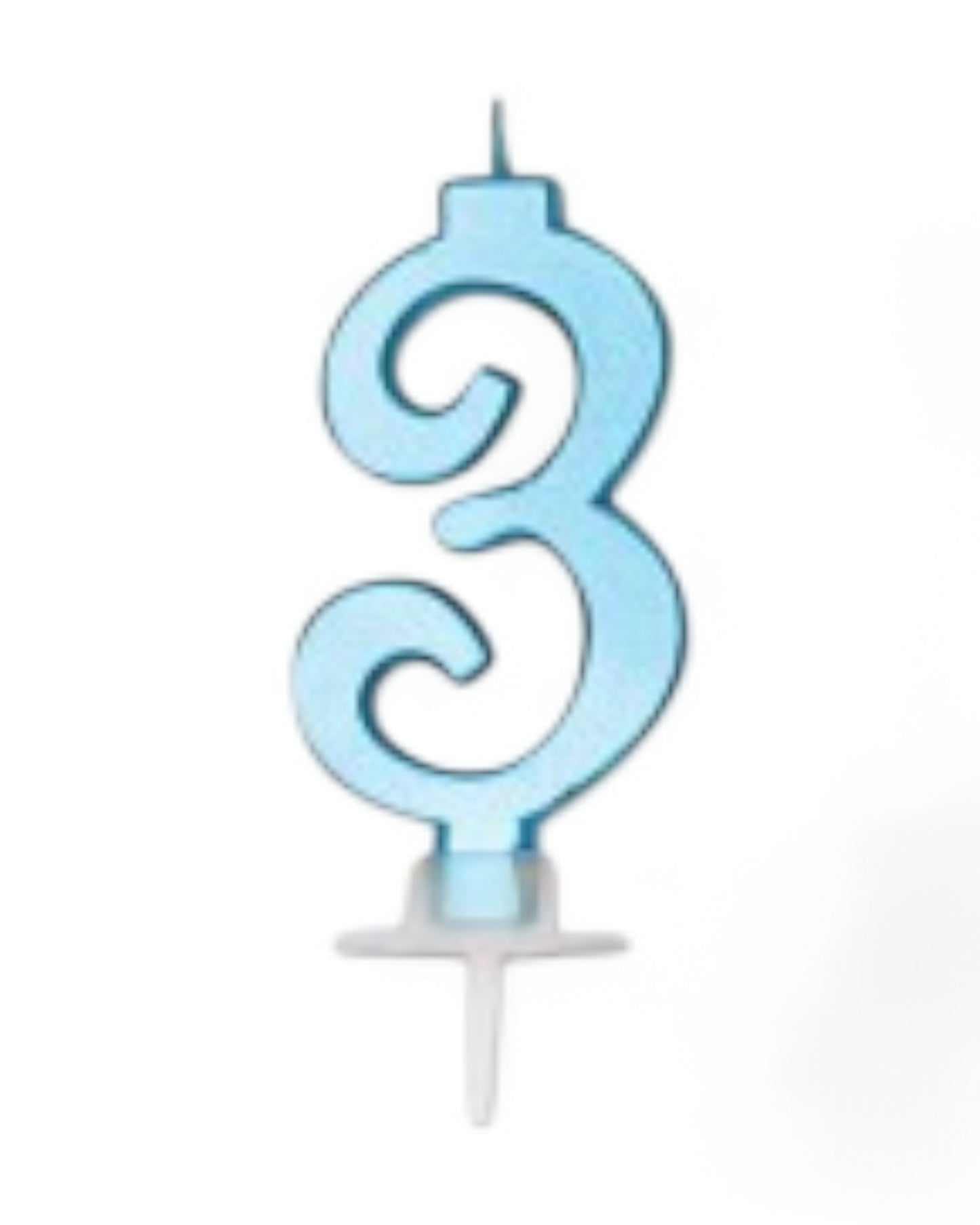 Candeline Numerali | 0-9 | Italic | Celeste Metal | 10 Cm