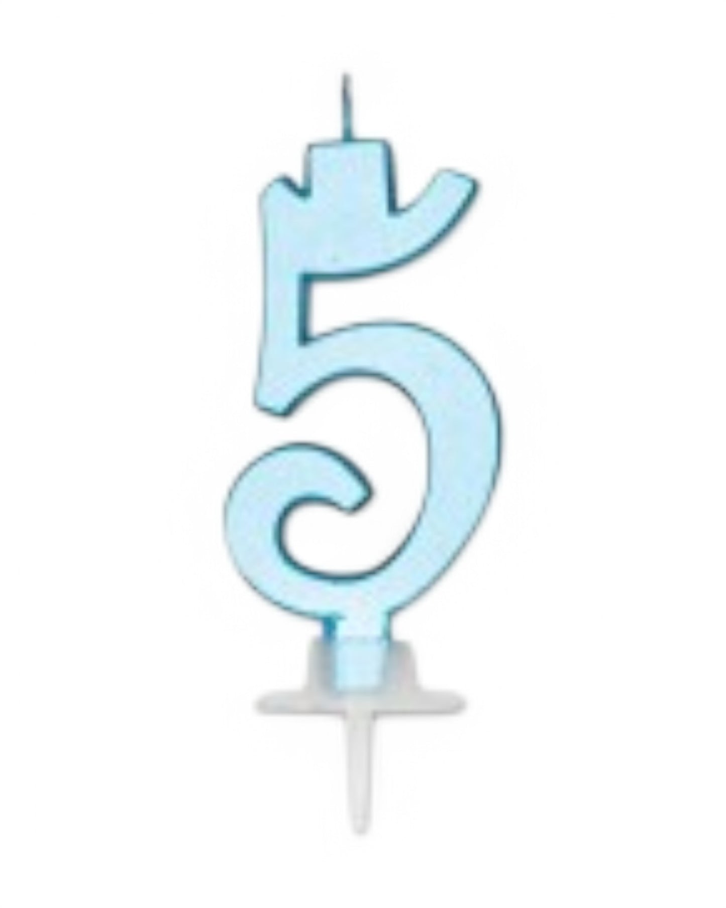 Candeline Numerali | 0-9 | Italic | Celeste Metal | 10 Cm
