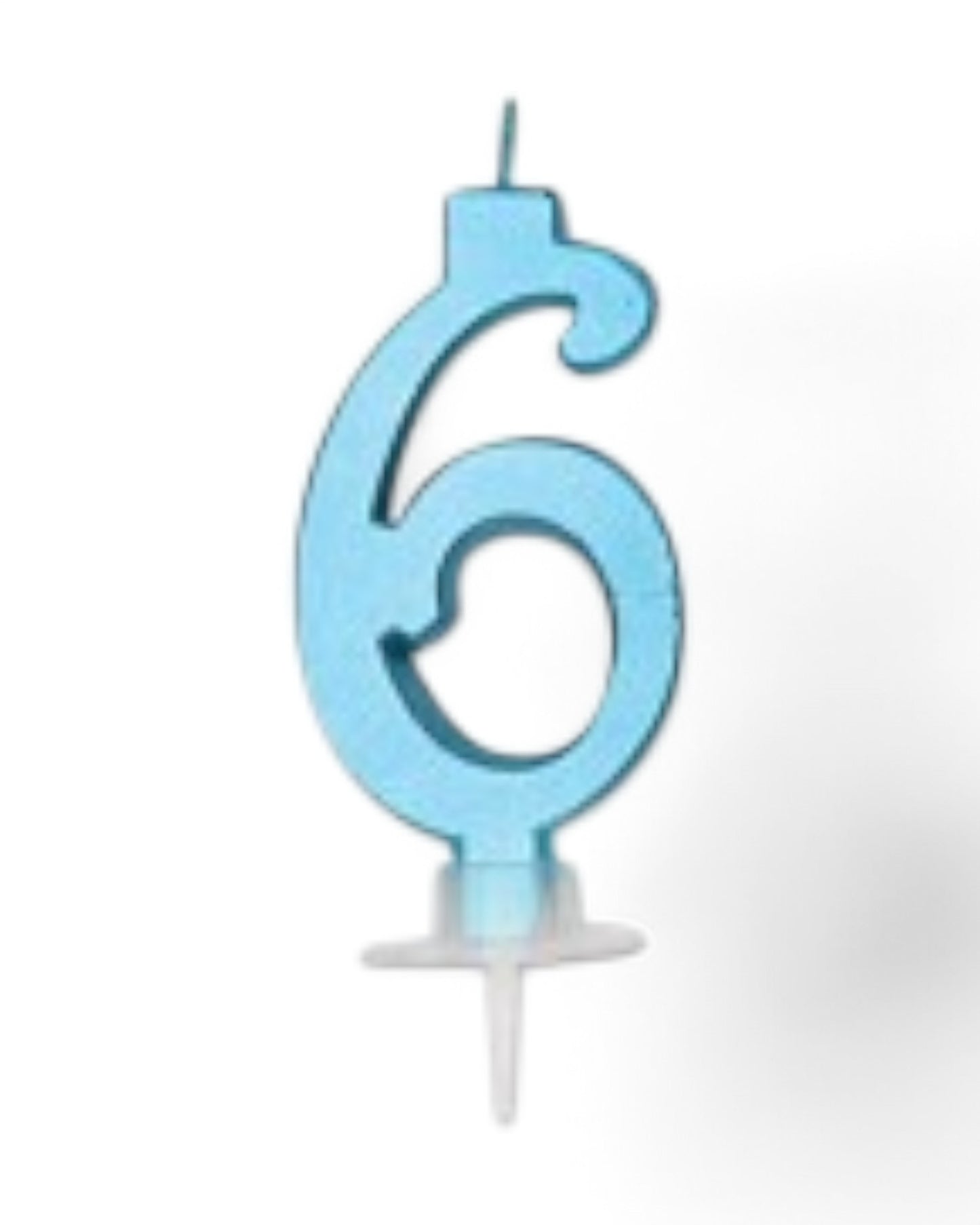 Candeline Numerali | 0-9 | Italic | Celeste Metal | 10 Cm