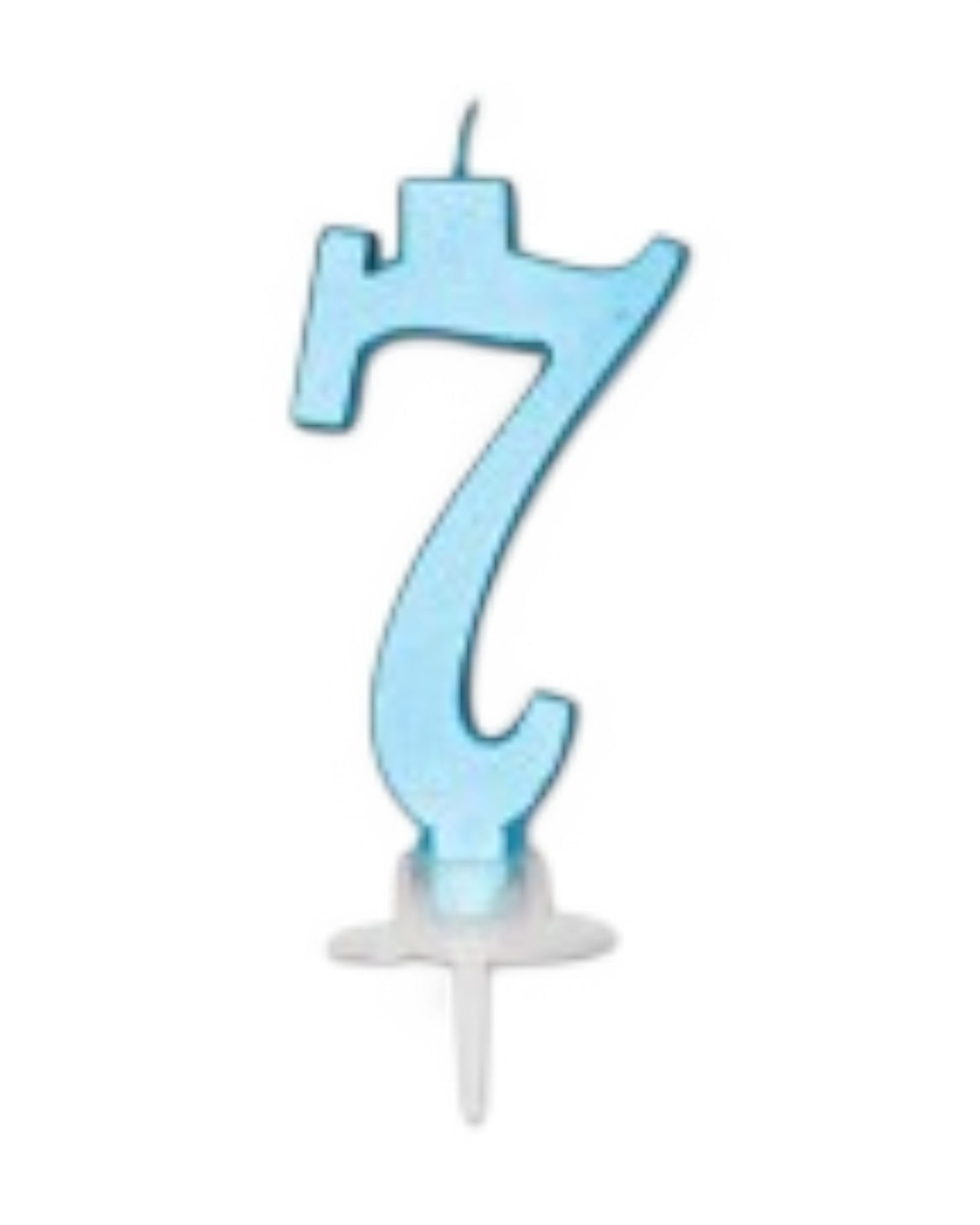 Candeline Numerali | 0-9 | Italic | Celeste Metal | 10 Cm