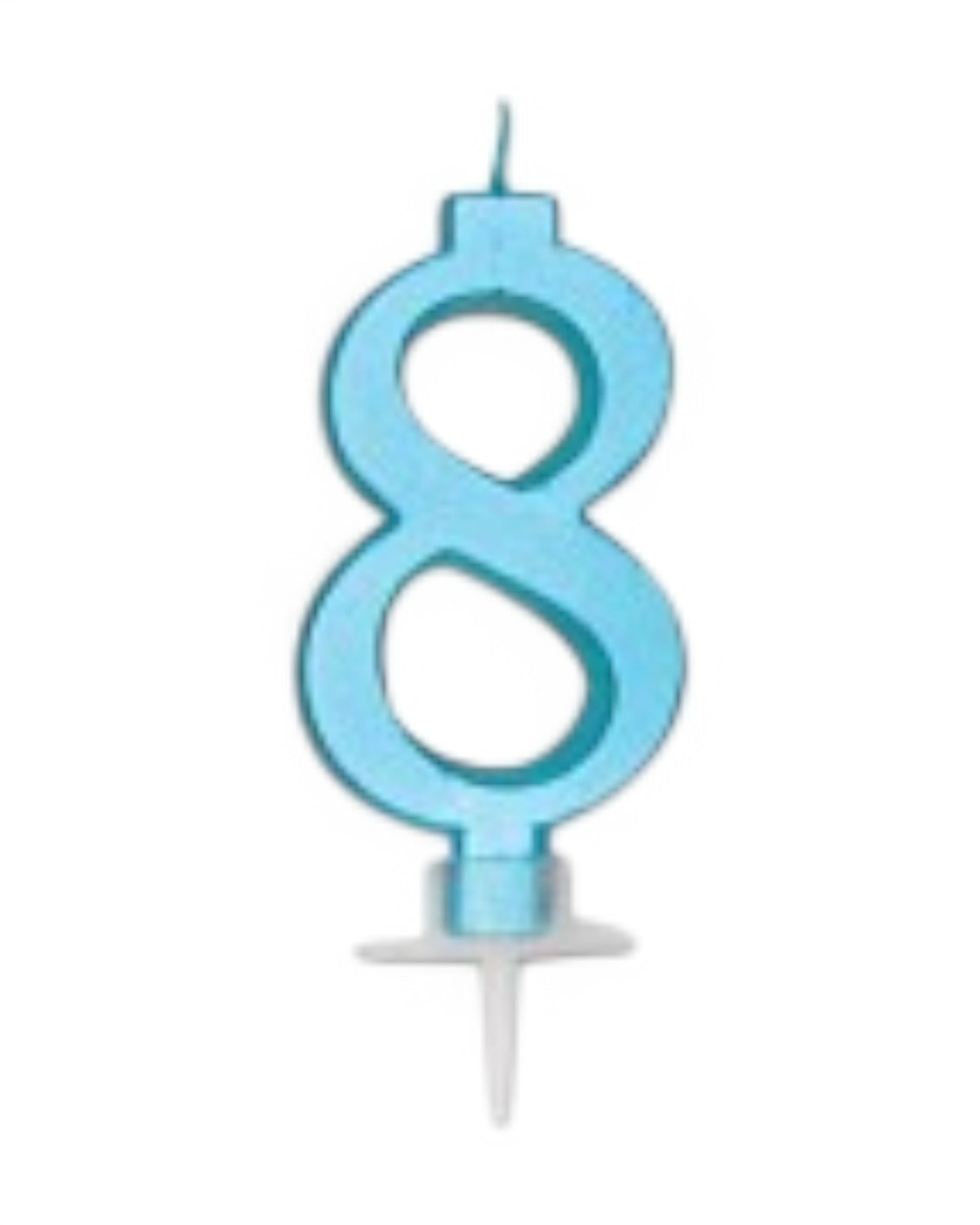 Candeline Numerali | 0-9 | Italic | Celeste Metal | 10 Cm