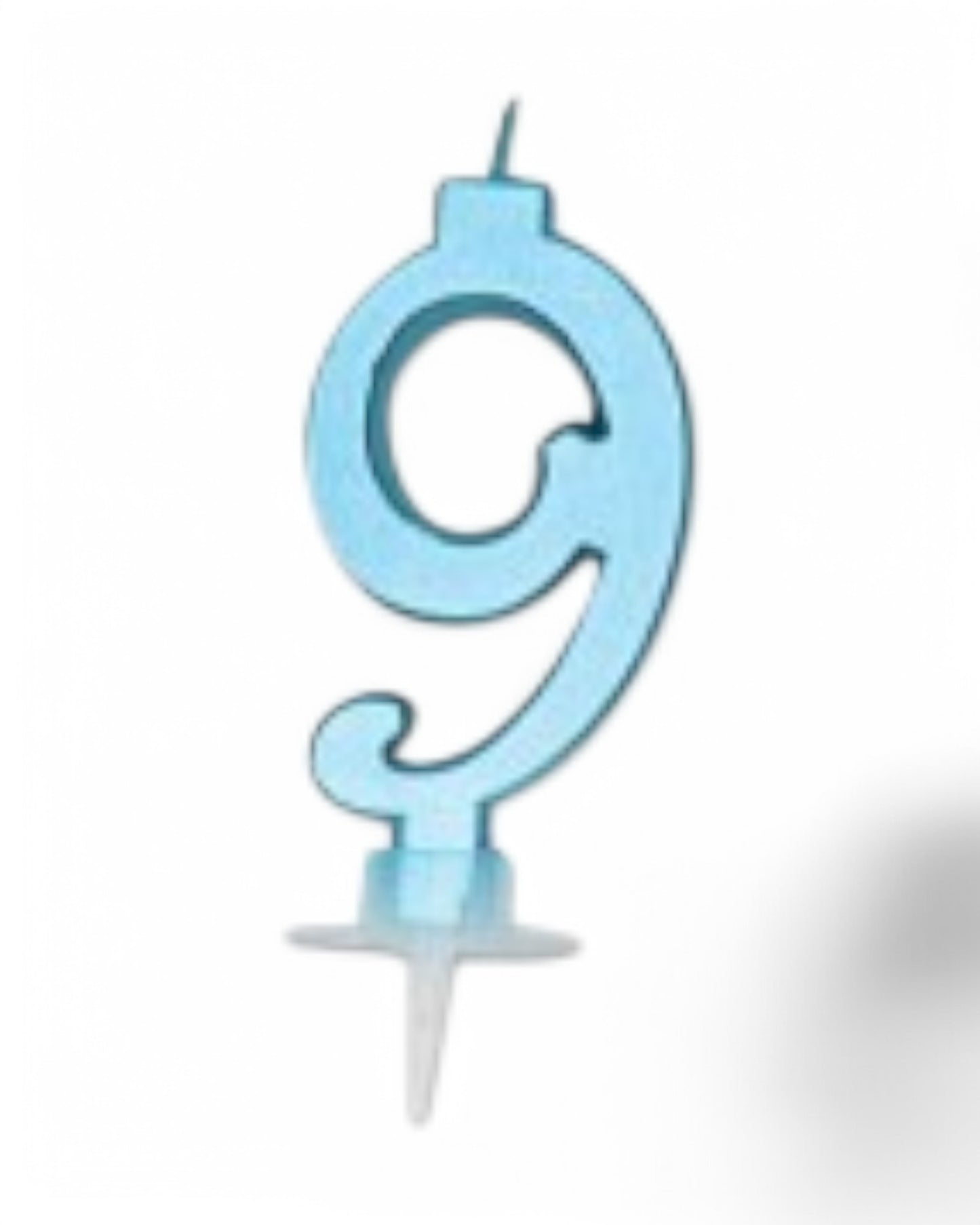 Candeline Numerali | 0-9 | Italic | Celeste Metal | 10 Cm