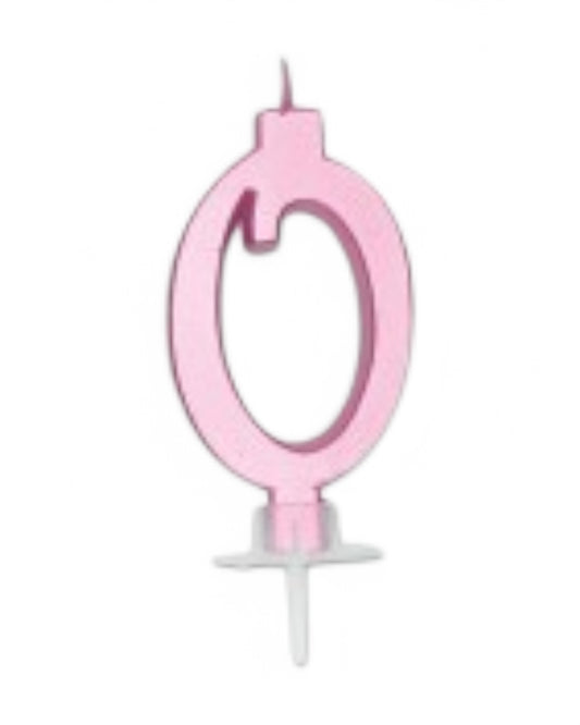 Candeline Numerali | 0-9 | Italic | Rosa Metal | 10 Cm