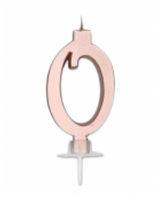 Candeline Numerali | 0-9 | Italic | Oro Rosato | 10 Cm