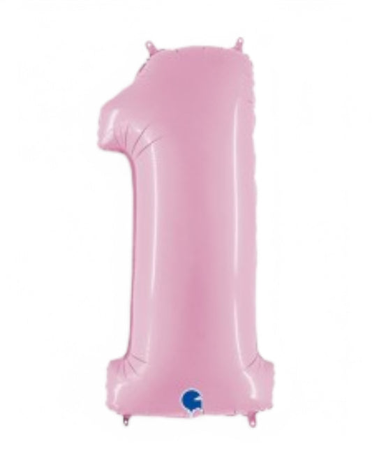 Palloncini Foil | Numeri 0-9 | Grabo | 35 Cm | Rosa Pastello
