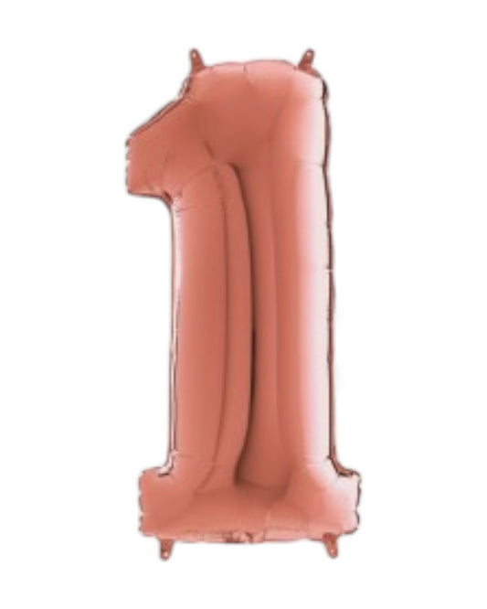 Palloncini Foil | Numeri 0-9 | Grabo | 102 Cm | Oro Rosato