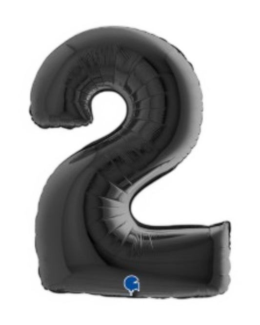 Palloncini Foil | Numeri 0-9 | Grabo | 102 Cm | Nero