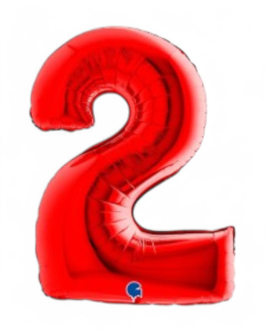 Palloncini Foil | Numeri 0-9 | Grabo | 102 Cm | Rosso
