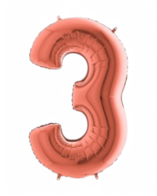 Palloncini Foil | Numeri 0-9 | Grabo | 35 Cm | Oro Rosato