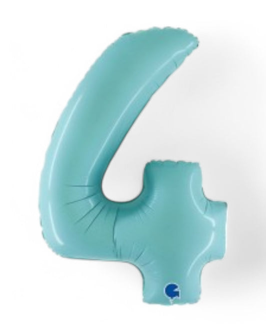 Palloncini Foil | Numeri 0-9 | Grabo | 35 Cm | Celeste Pastello