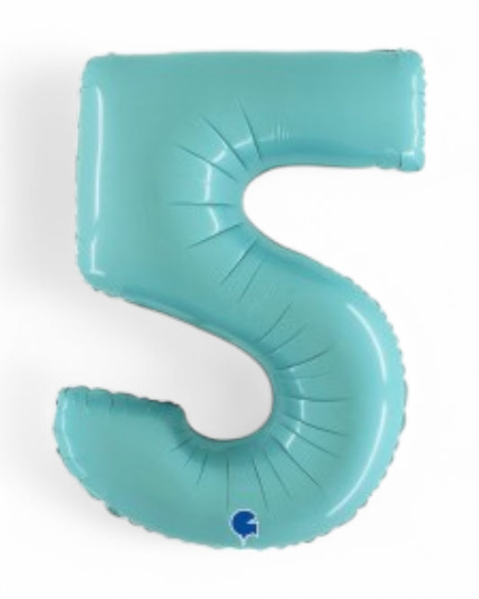 Palloncini Foil | Numeri 0-9 | Grabo | 102 Cm | Celeste Pastello