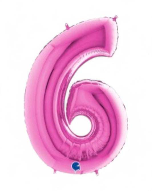 Palloncini Foil | Numeri 0-9 | Grabo | 35 Cm | Fuxia