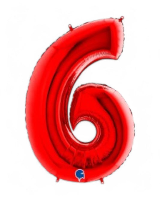 Palloncini Foil | Numeri 0-9 | Grabo | 102 Cm | Rosso