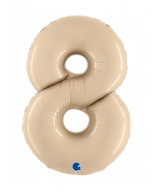 Palloncini Foil | Numeri 0-9 | Grabo | 102 Cm | Crema Satinato