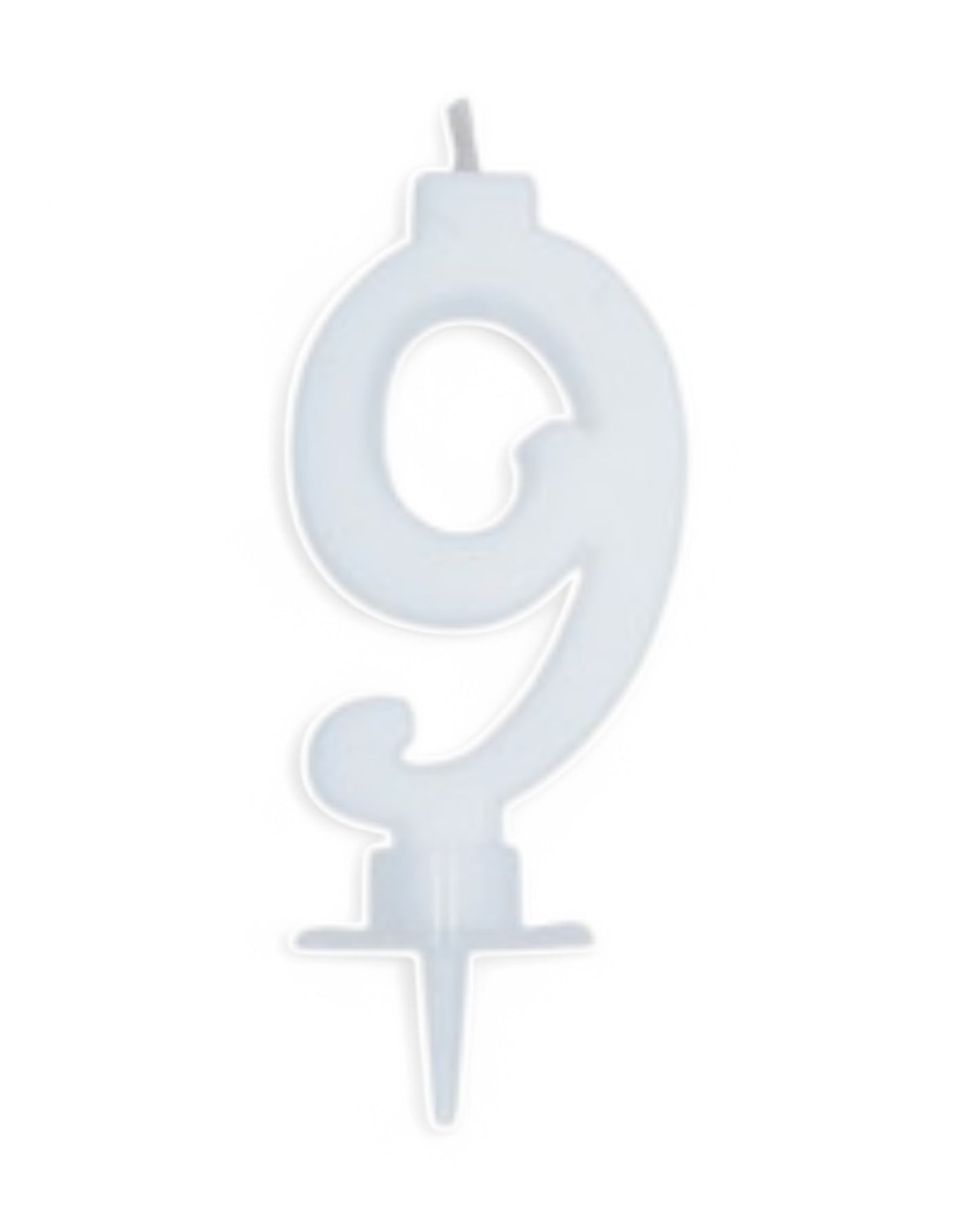 Candeline Numerali | 0-9 | Italic | Bianco | 10 Cm
