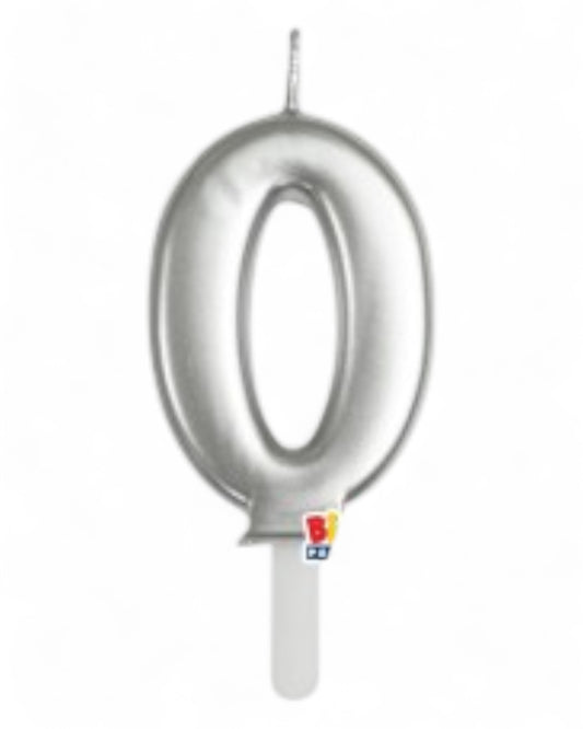 Candeline Numerali | Tiny Plump | Argento Cromato | 7 Cm