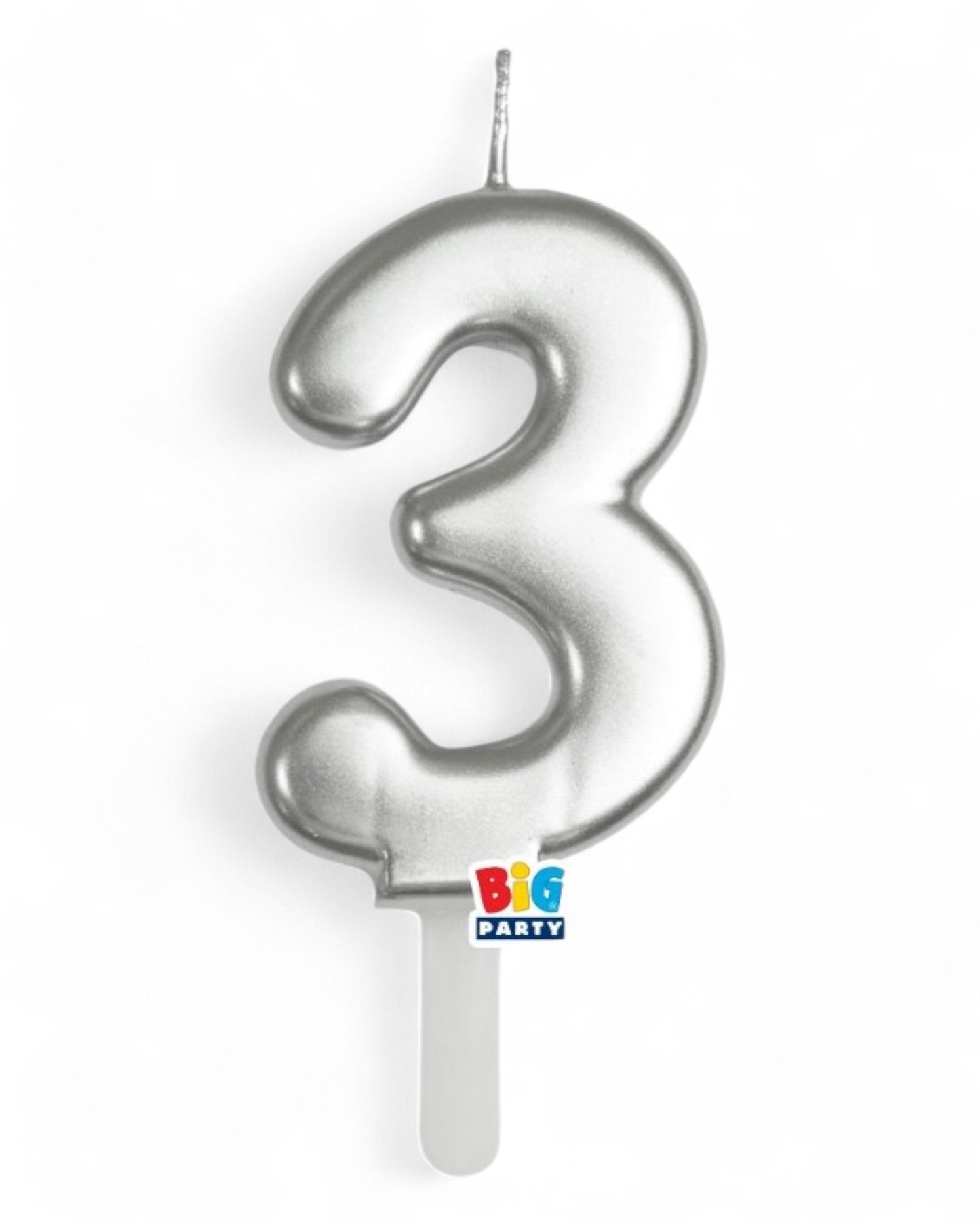 Candeline Numerali | Tiny Plump | Argento Cromato | 7 Cm