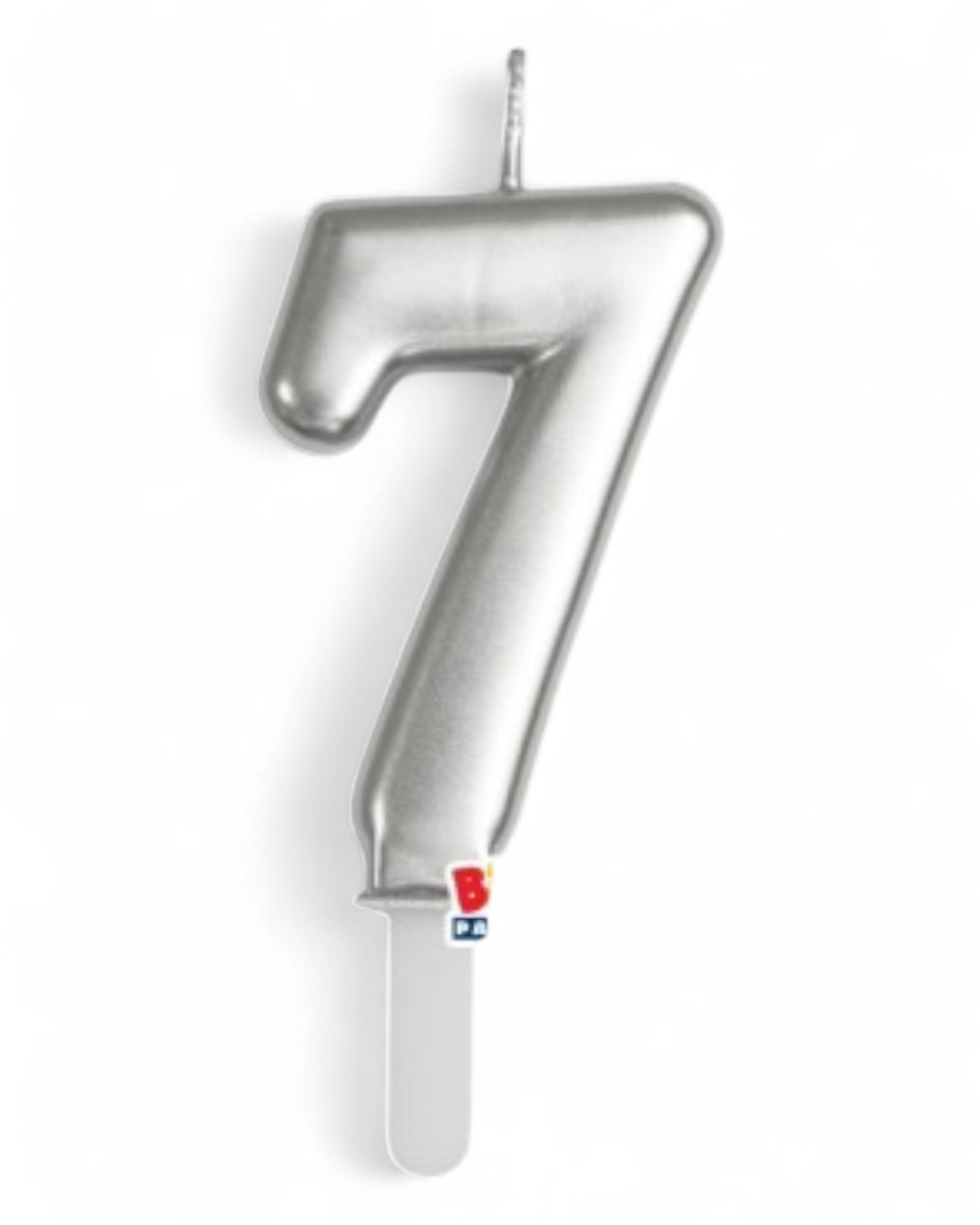 Candeline Numerali | Tiny Plump | Argento Cromato | 7 Cm
