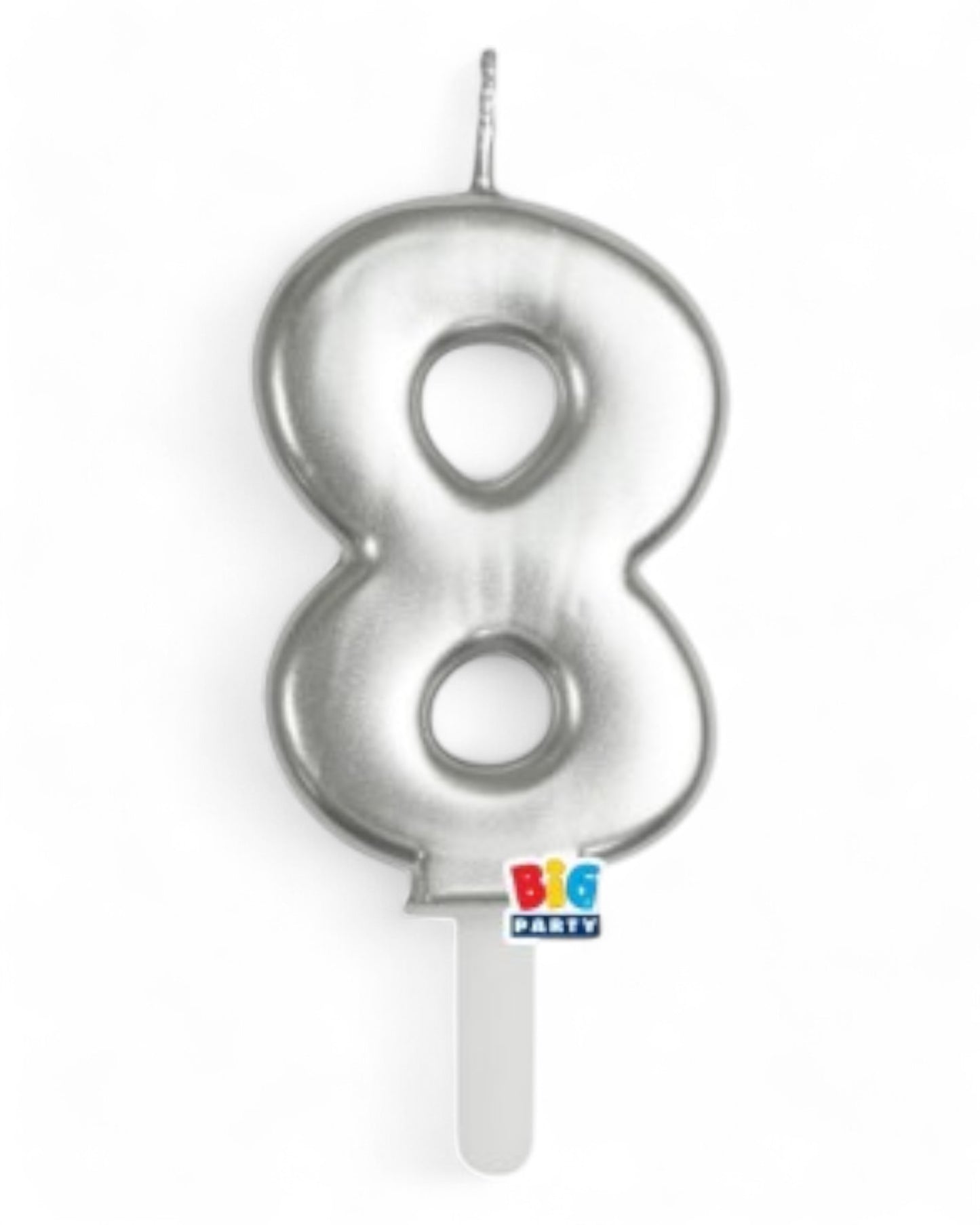 Candeline Numerali | Tiny Plump | Argento Cromato | 7 Cm