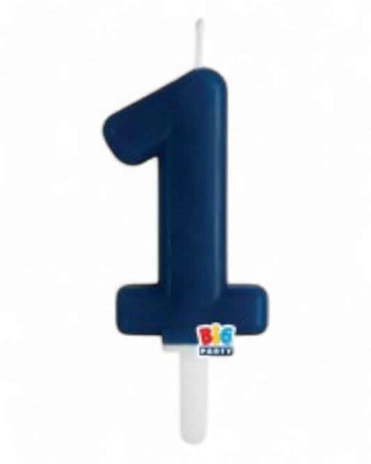 Candeline Numerali | Tiny Plump | Blu Navy | 7 Cm