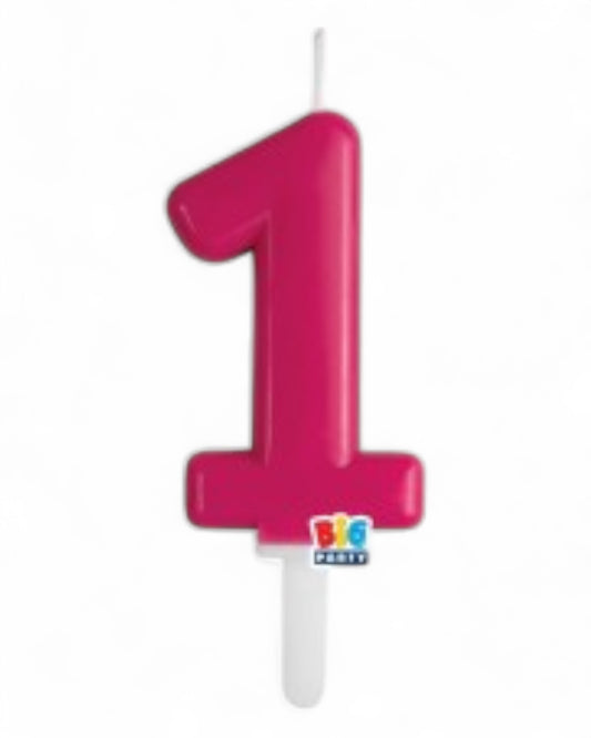 Candeline Numerali | Tiny Plump | Cherry/Fuxia | 7 Cm