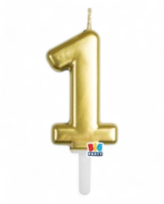 Candeline Numerali | Tiny Plump | Oro Cromato | 7 Cm