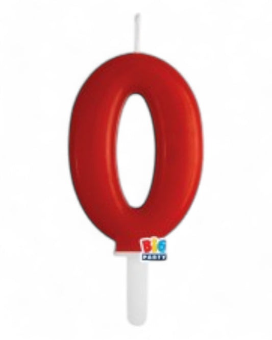 Candeline Numerali | Tiny Plump | Rosso | 7 Cm