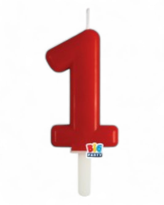 Candeline Numerali | Tiny Plump | Rosso | 7 Cm