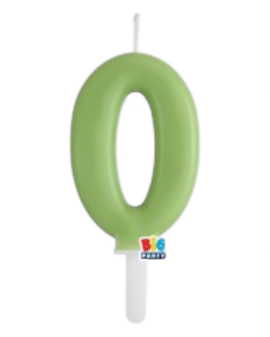 Candeline Numerali | Tiny Plump | Verde Oliva | 7 Cm