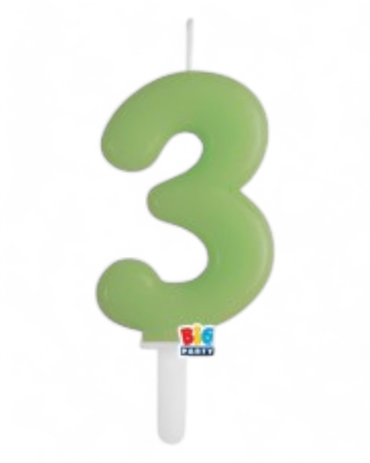 Candeline Numerali | Tiny Plump | Verde Oliva | 7 Cm