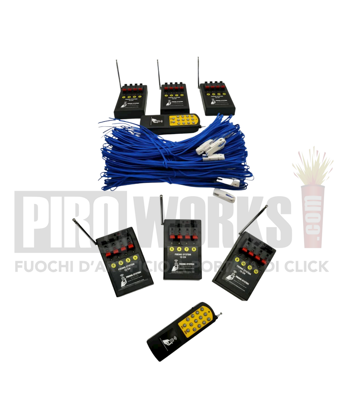 3 Modules 12 Channels Control Unit With 25 Igniters 3 Meters