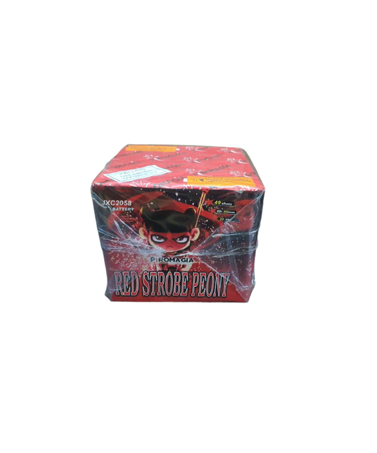 Red Strobe Peony 50 Shots 