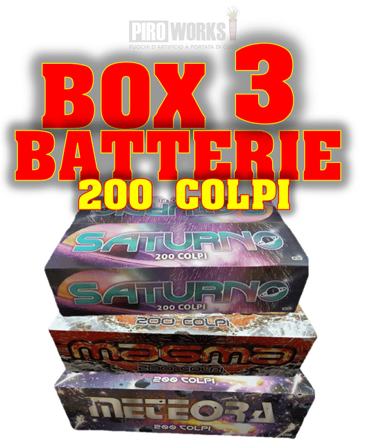 BOX of 3 Batteries of 200 Shots