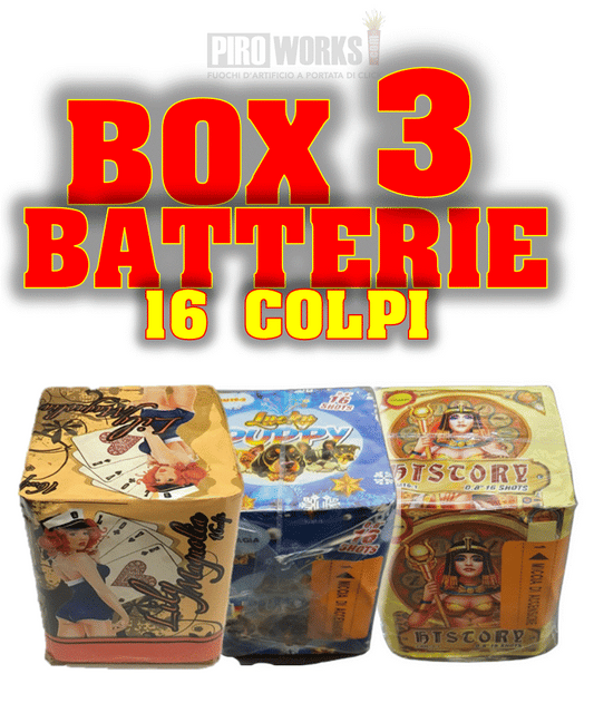 BOX of 3 Batteries of 16 Shots