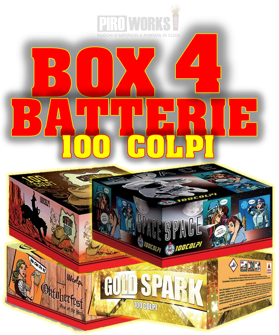 BOX of 4 Batteries of 100 Shots