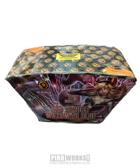 Red Strobe Willow To Blue 49 Shots 25mm